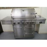 A stainless steel 'Grilltech' stainless steel gas operated barbeque station,