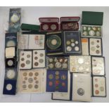 Mainly British Royal mint and other proof and other coins: to include pre-decimal wallet sets;
