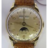 A 1950s Zodiac gold plated/stainless steel cased wristwatch,