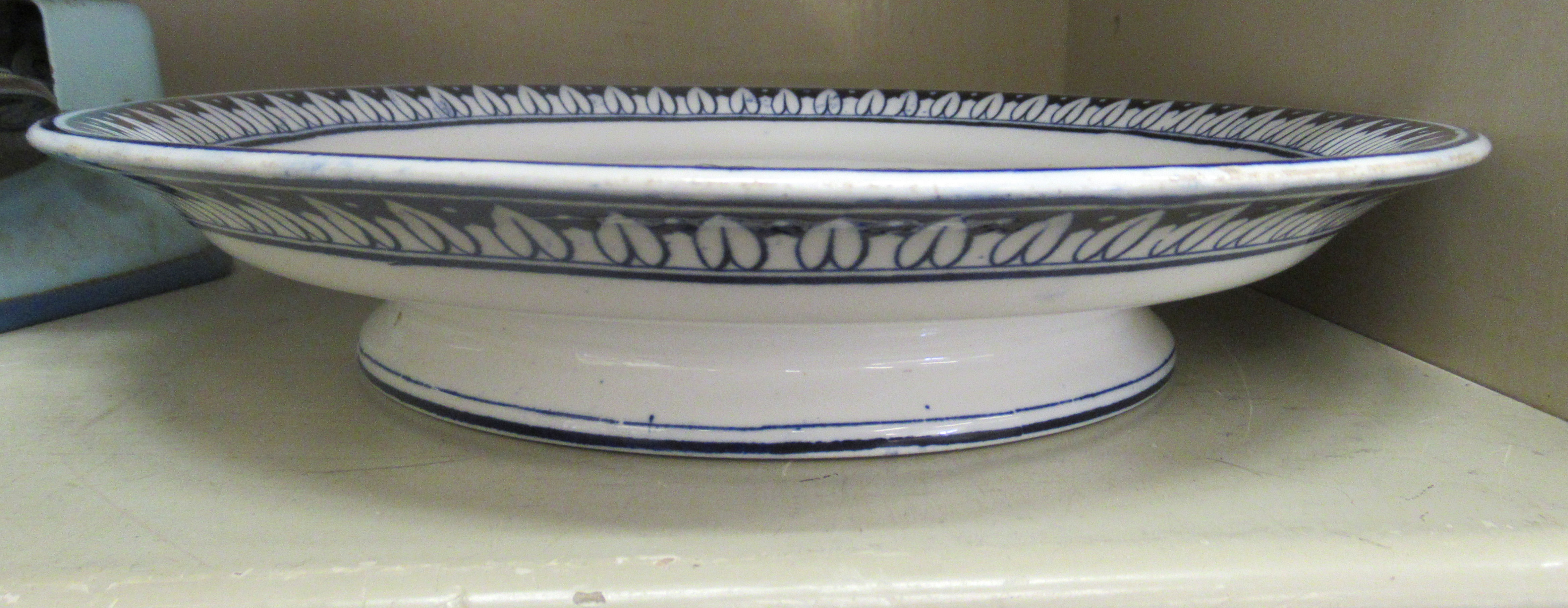 A late Victorian china serving dish, elevated on a deep footrim, - Image 3 of 4