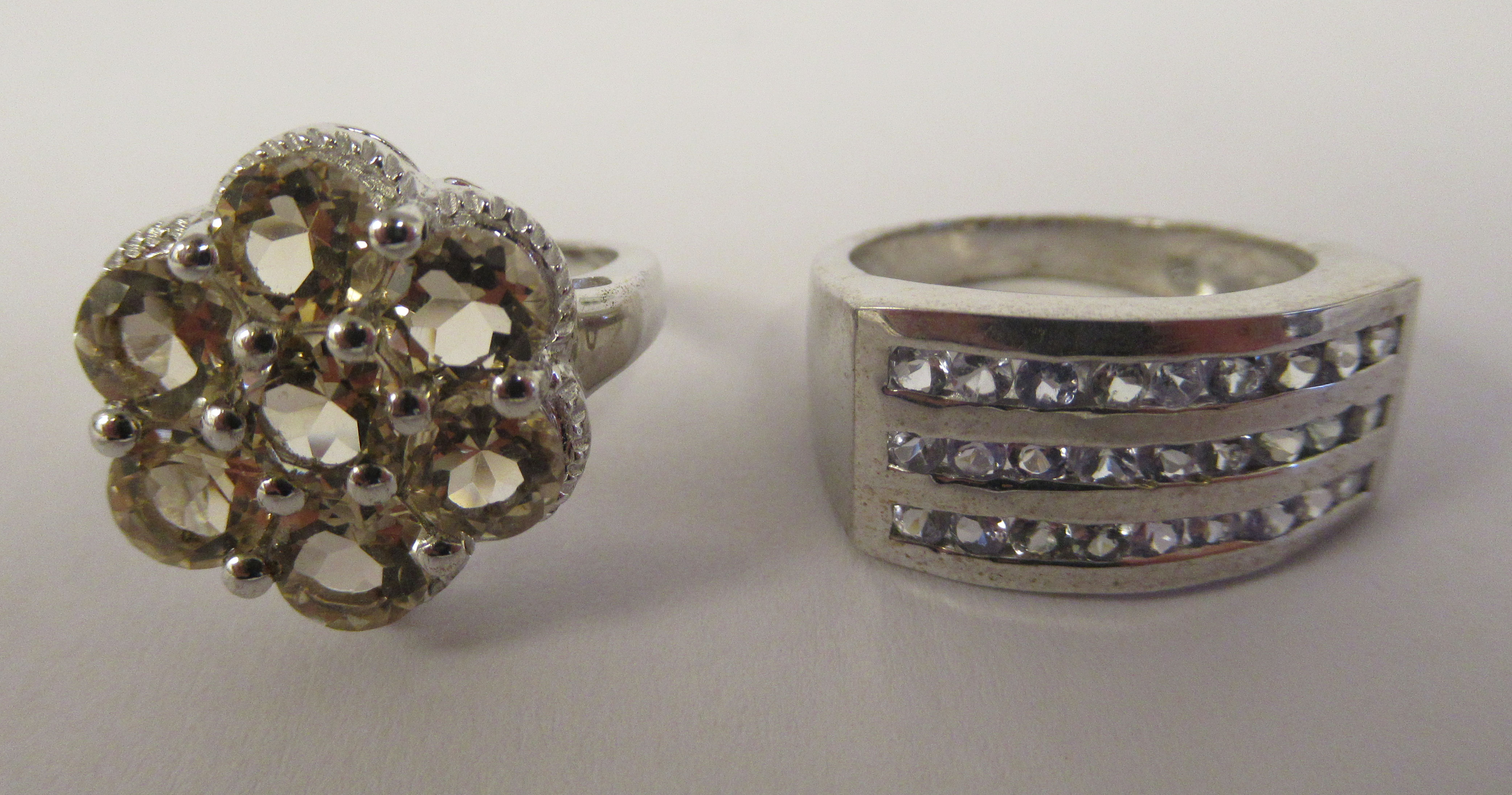 Sterling silver mounted jewellery: to include a cluster ring, - Image 4 of 10