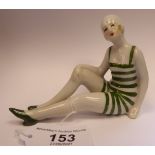 A green and white painted china pin doll 3.