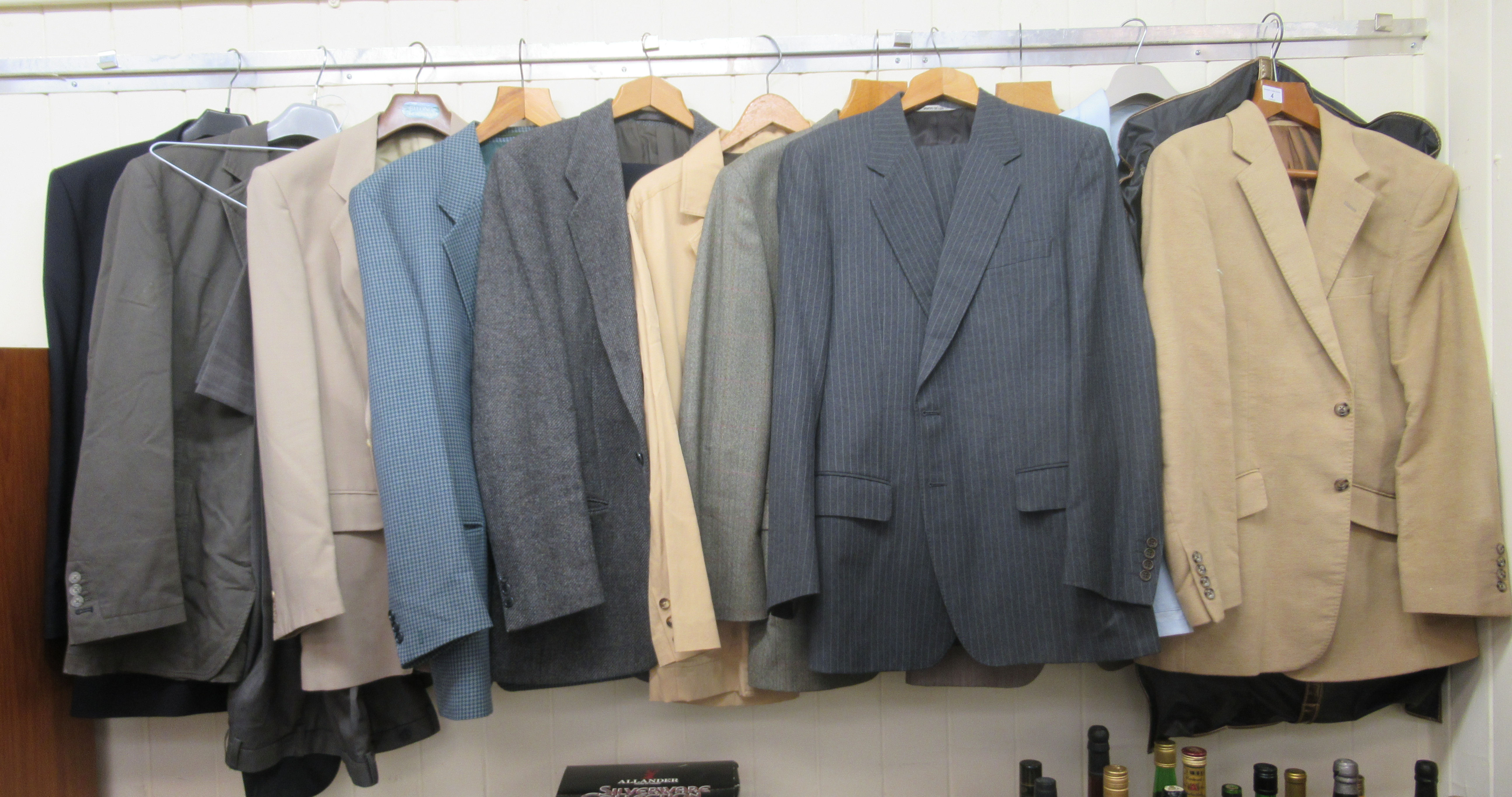 Gentlemens' High Street fashion: to include blazers and two-piece suits (some 40''L): to include