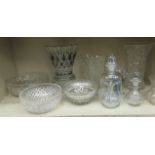 Glassware: to include a (probably) Czech Bohemian crystal vase 11''h OS2