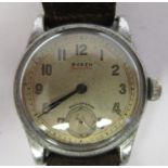 A lady's Buren Grand Prix stainless steel cased wristwatch, faced by an Arabic dial, incorporating