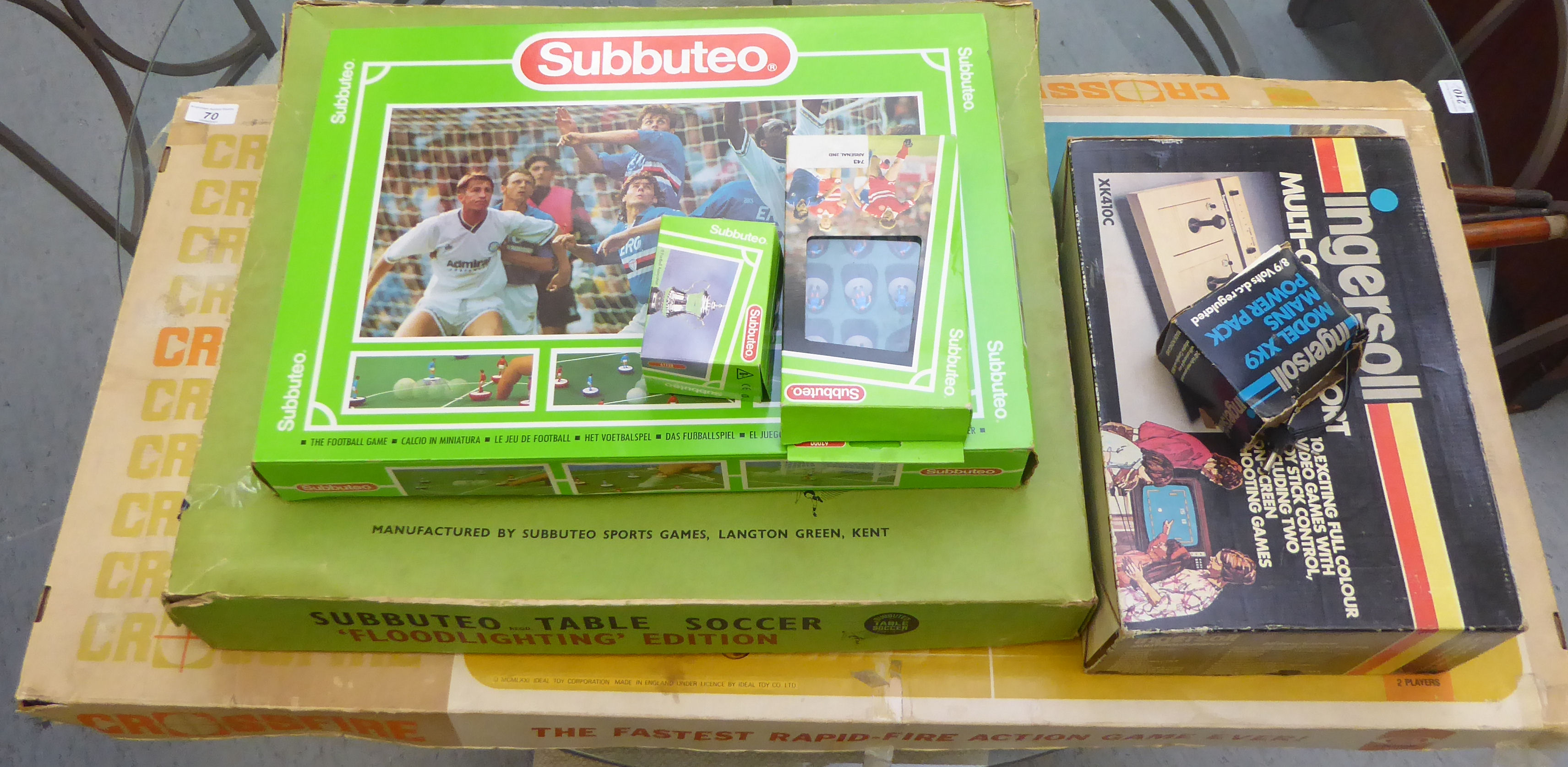 'Retro' table games: to include 'Crossfire'; 'Subbuteo' and 'Ingersol Coloursport'