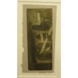Polly Hobbs - 'Seedlings' Limited Edition 1/20 etching bears a pencil signature 11" x 4.5" framed