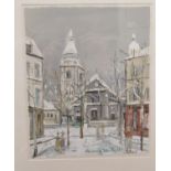 Maurice Vtrillo - 'L'eglise, Saint Pierre' watercolour bears a signature & The Soho Gallery label