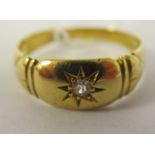 An 18ct gold diamond set Gypsy ring