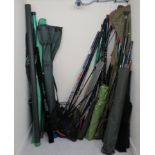 An extensive collection of fishing rods, angling nets and accessories: to include examples by