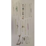 Miscellaneous Sterling silver and gemstone set jewellery: to include bracelets, pendants and chains