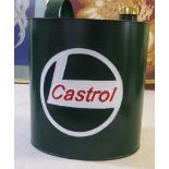 A Meadow green painted steel petrol can, branded 'Castrol'  12"h