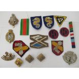 Military cap badges and fabric badges  (Please Note: this lot is offered subject to the statement