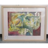 Mary King - 'Abstract Forms'  mixed media  bears a signature & biography verso  15.5" x 21.5"