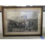 S Howard - highland cattle  pastel  bears a signature & indistinct date  36" x 24"  framed