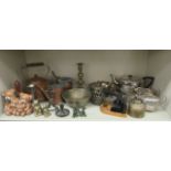 19th & 20thC decorative and functional metalware: to include kettles and candlesticks  9"h