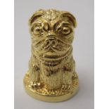 A Sterling silver gilt novelty thimble, a seated pug