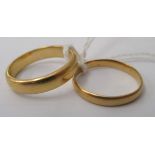 Two 22ct gold wedding rings