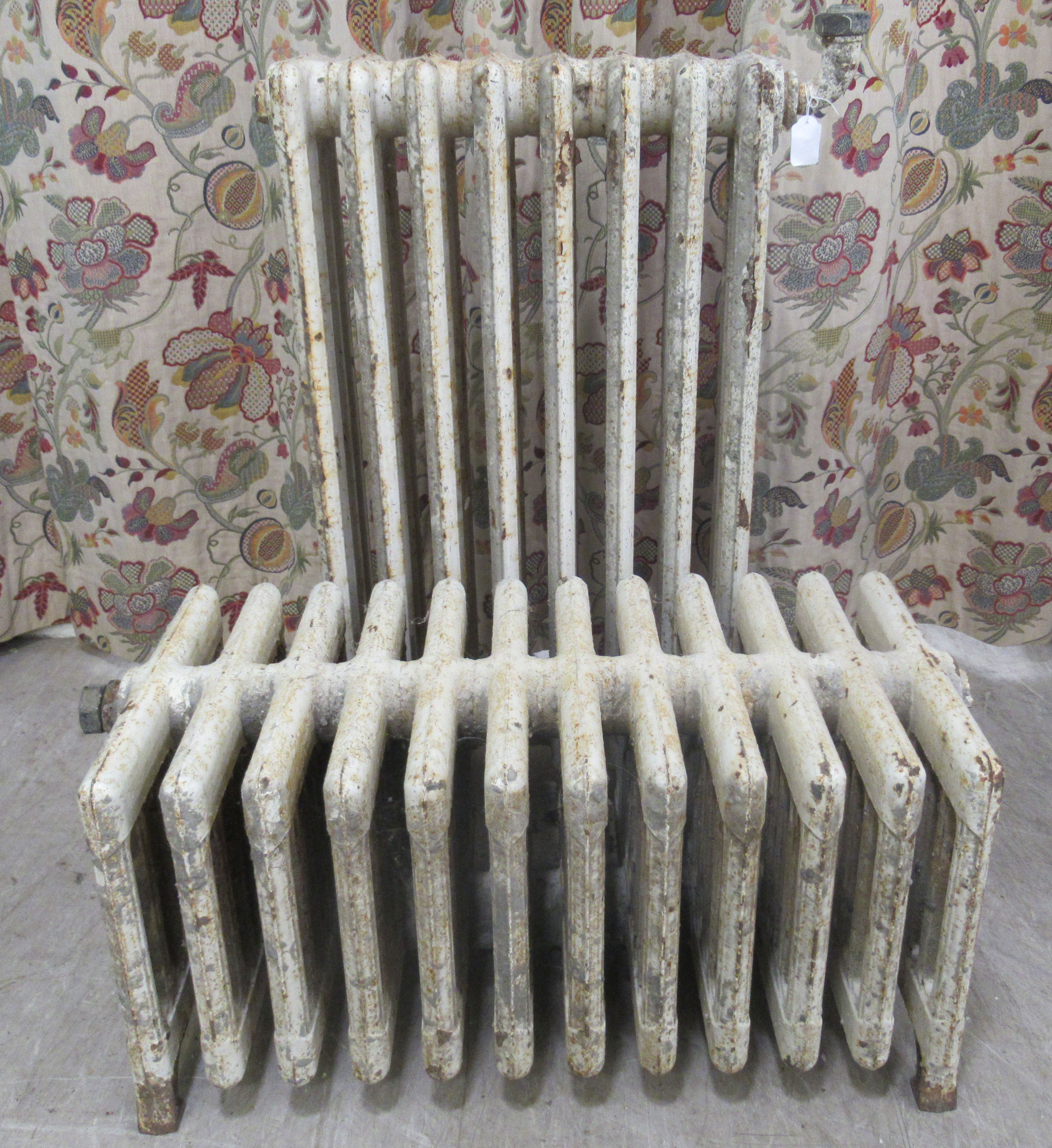 Two early 20thC painted iron, water filled radiators  31" & 13"h