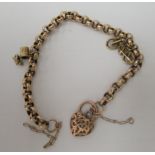 A 9ct gold belcher link charm bracelet