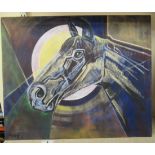 Andrew Burns Colwill - 'Head of a Horse'  mixed media on canvas  bears a signature & dated '13