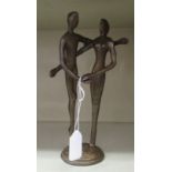 A modern bronze group, 'Couples Embrace'  8.5"h