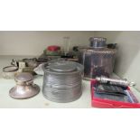 Silver, silver plate and other small collectables: to include a silver clad and engraved,