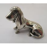 A silver model, a Basset hound  stamped 925