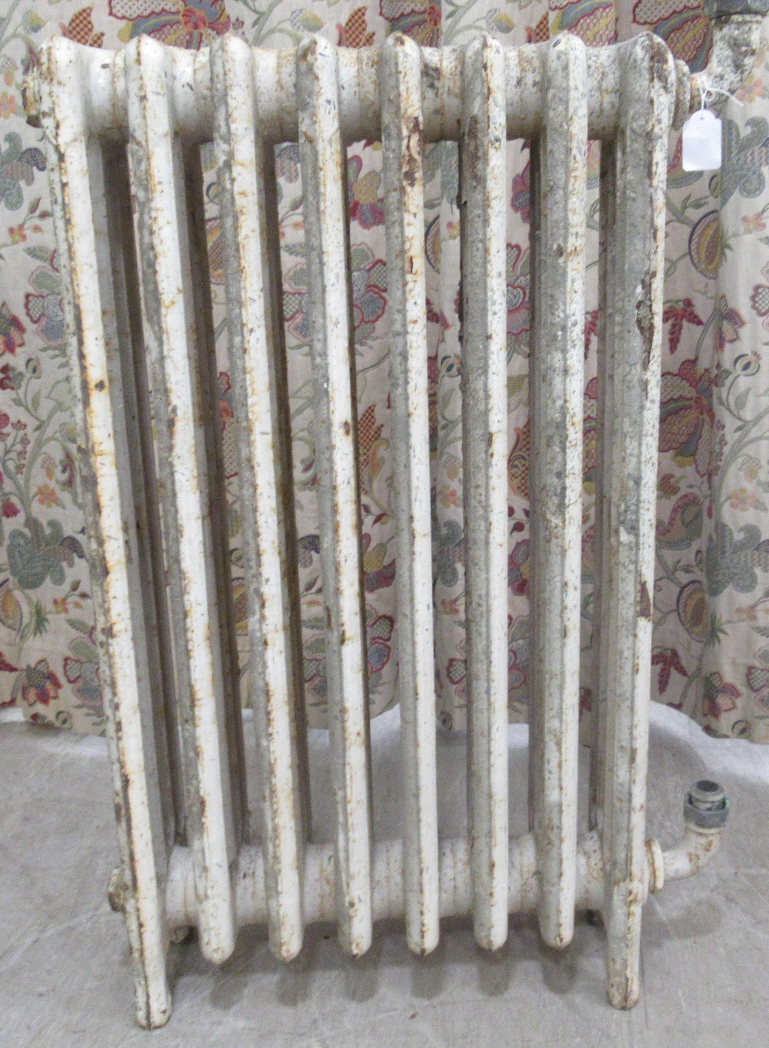 Two early 20thC painted iron, water filled radiators  31" & 13"h - Image 4 of 5