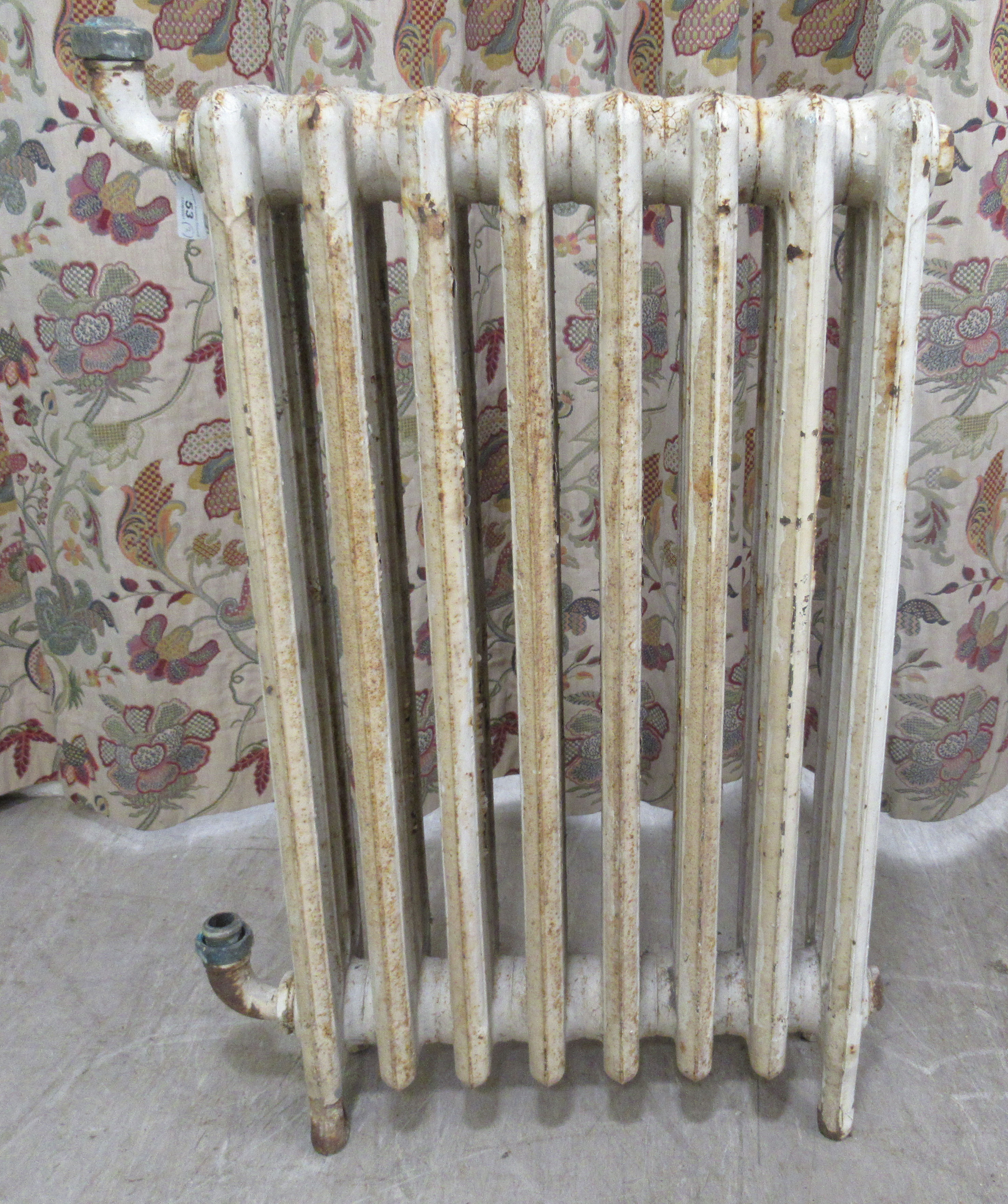 Two early 20thC painted iron, water filled radiators  31" & 13"h - Image 5 of 5