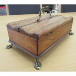 A late 19thC fruitwood deskstand of shallow box design with two folding flaps, provision for
