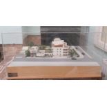 A Capital Models Ltd 3D scale model of an apartment complex, in an illuminating perspex case  17"