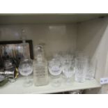 Glassware: to include decanters and wines