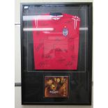 An England 2004 Euro Competition football shirt  bears various signatures; and a programme