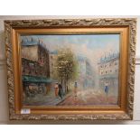 P Clement - a Parisian street scene  oil on canvas  bears a signature  15" x 11"  framed