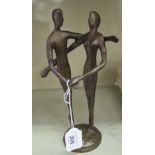 A modern bronze group 'Couples Embracing'  8.5"h