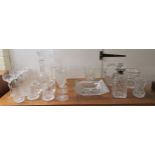 Glassware: to include pedestal wines, vases and decanters  various size & form