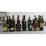 Wine, port and spirits: to include Hampstead London Dry Gin; Taylor's dark rum; and Tia Maria