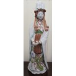 A 19thC Chinese porcelain standing female figure, wearing ceremonial robes  20"h