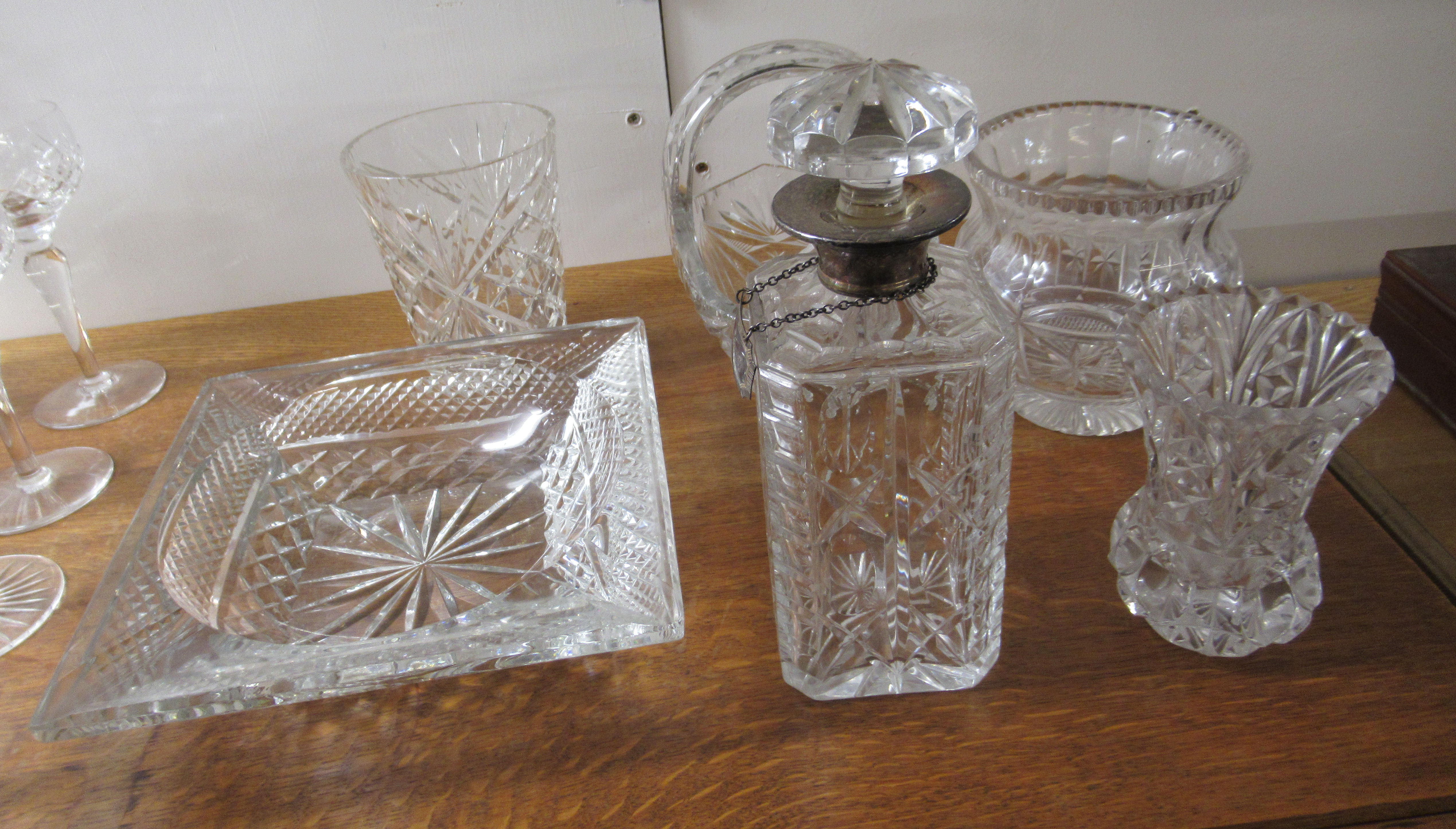 Glassware: to include pedestal wines, vases and decanters  various size & form - Image 3 of 3