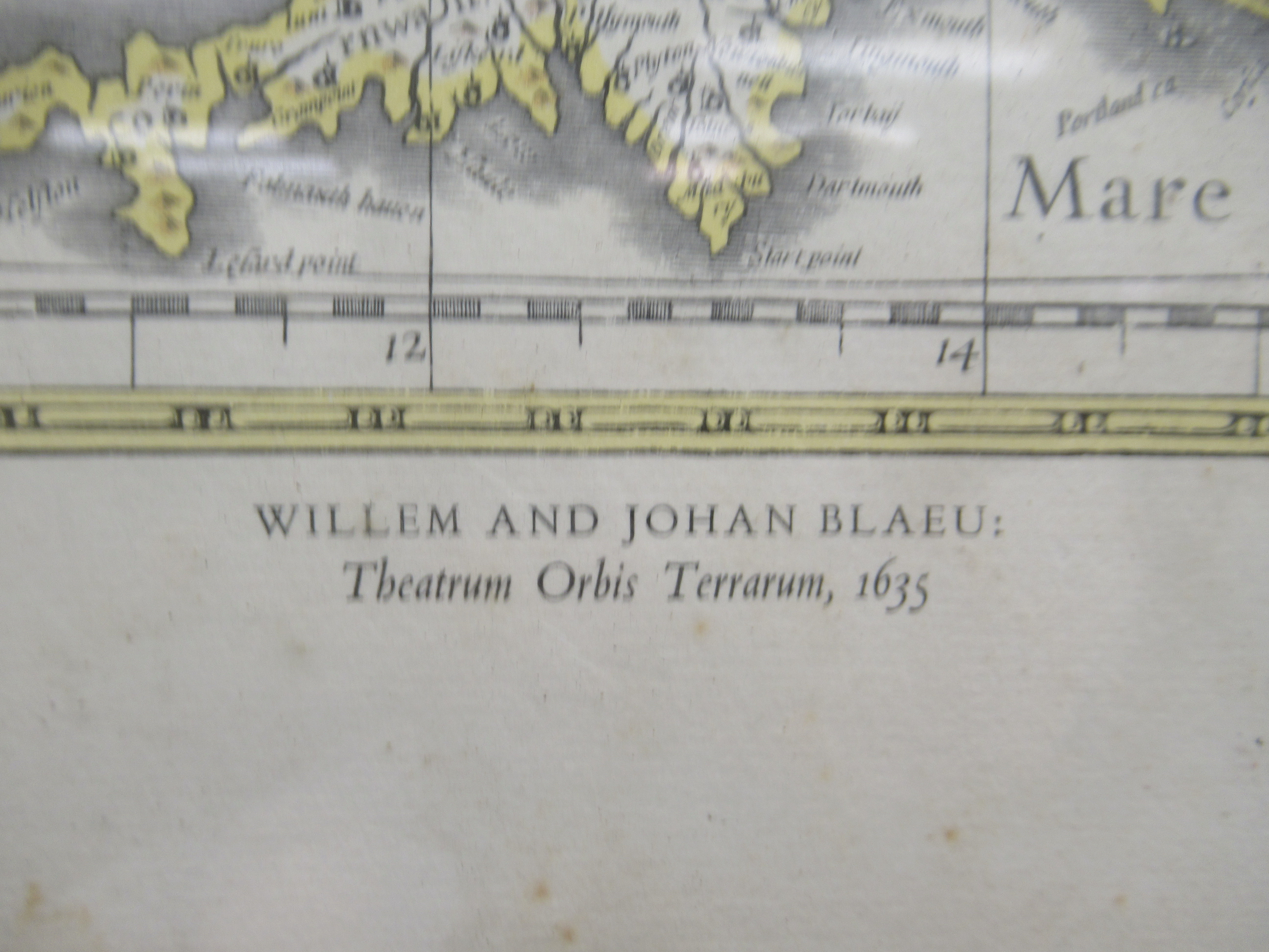 A reproduction print of an early 17thC Willem and Johan Blaeu  coloured map 'Magnae Britanniae et - Bild 2 aus 4