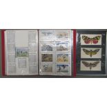 Cigarette cards and silks: to include moth and butterfly silks  various sizes