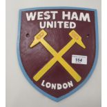 A cast metal sign 'West Ham United'  8"w