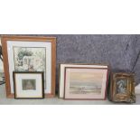 Pictures: to include a study of Cheswick House in 1763  print  5" x 5"  framed