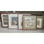 Five framed pictures: to include a Limited Edition 446/850 coloured print  bears a pencil signature