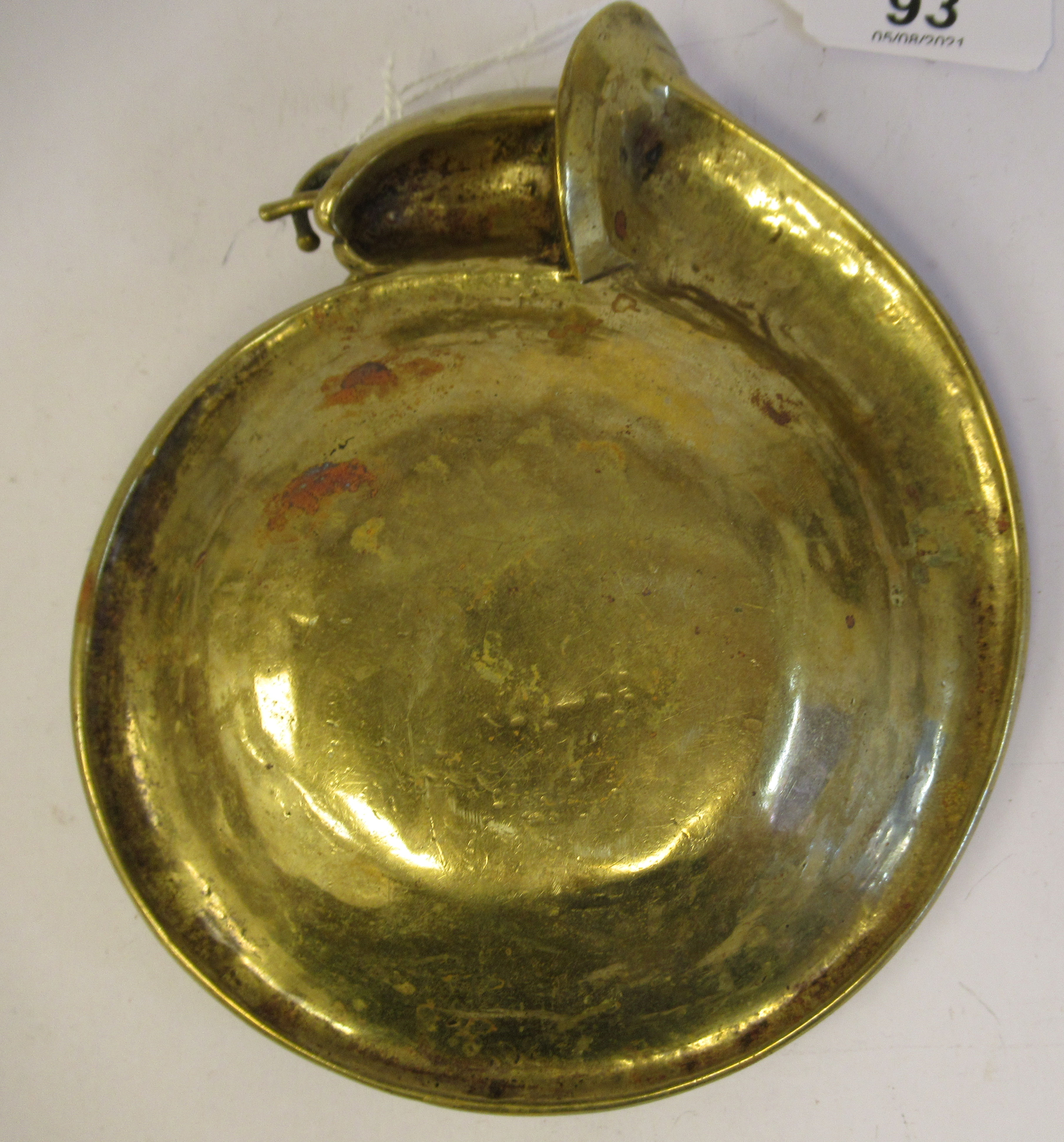 A late 19thC decoratively cast gilt metal dish, the border featuring a snail emerging from a - Image 4 of 4
