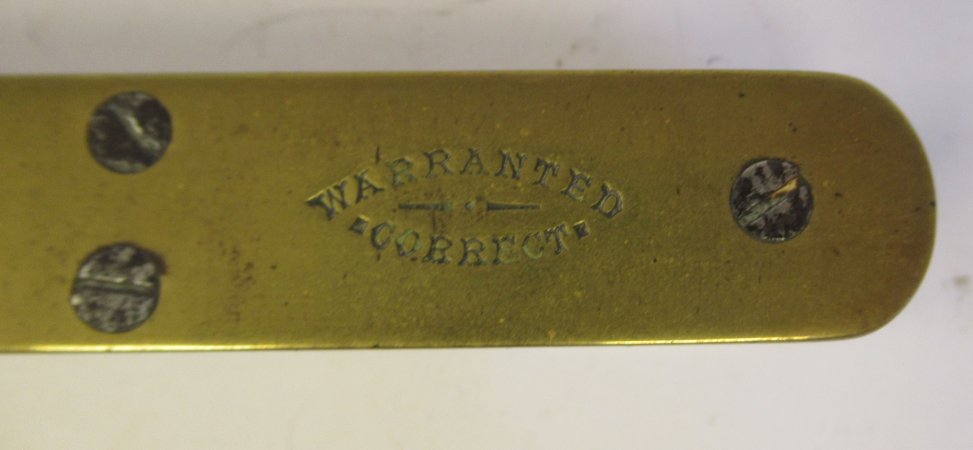 A late 19th/early 20thC John Rabone & Sons of Birmingham, brass mounted hardwood spirit level  8" - Image 2 of 4