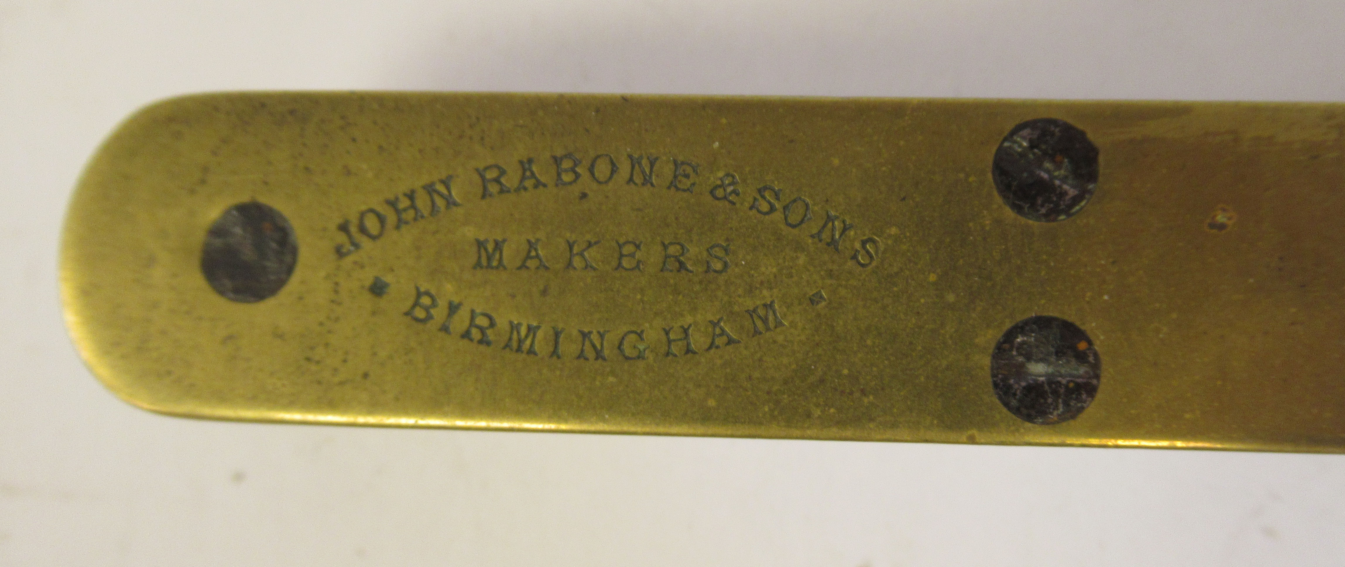 A late 19th/early 20thC John Rabone & Sons of Birmingham, brass mounted hardwood spirit level  8" - Image 3 of 4