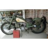 A 1949 BSA (Bantam) 125cc petrol motorcycle, in sage green livery, registration no. USY 434