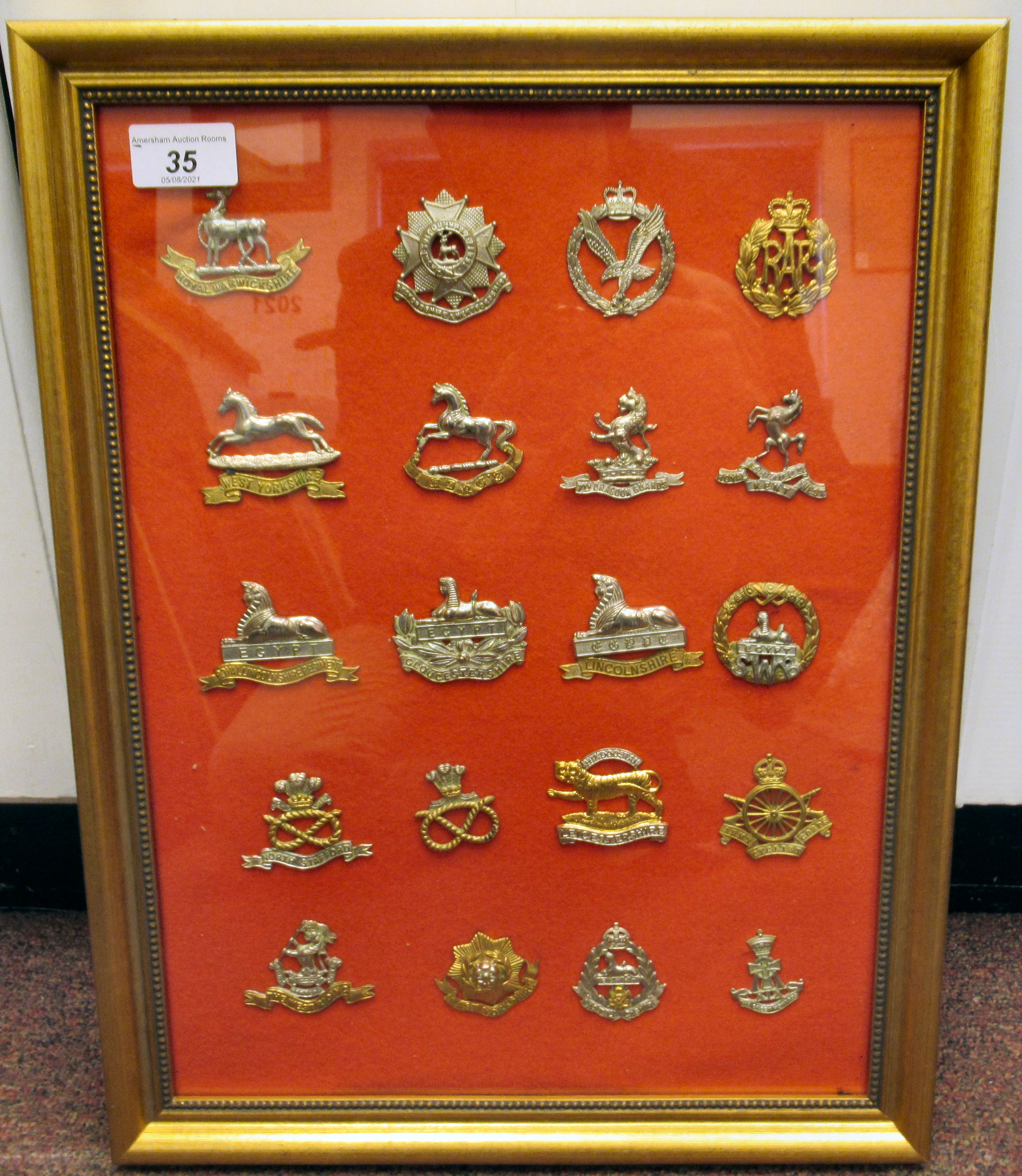 Twenty military regimental cap badges, some copies: to include The West Yorkshire, The Army